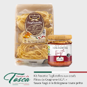 Kit Pâtes Tagliatelle aux oeufs + Sauce Ragù à la Bolognaise - Recette italienne traditionnelle