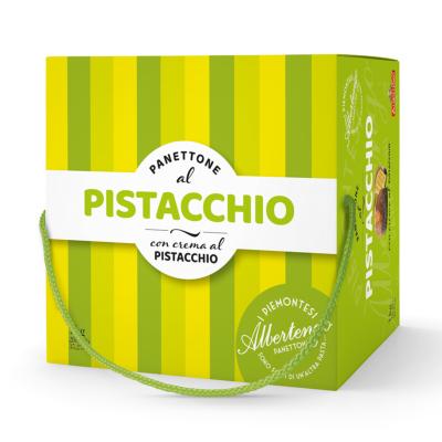 Panettone al Pistacchio senza glassa "Albertengo" in scatola - 1000 gr Idea Regalo di Natale 