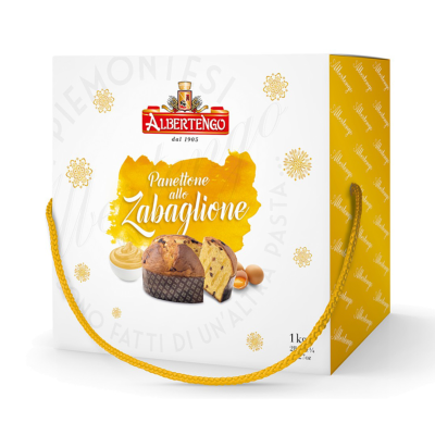 Panettone allo Zabaione senza glassa "Albertengo" in scatola - 1000 gr Idea Regalo di Natale